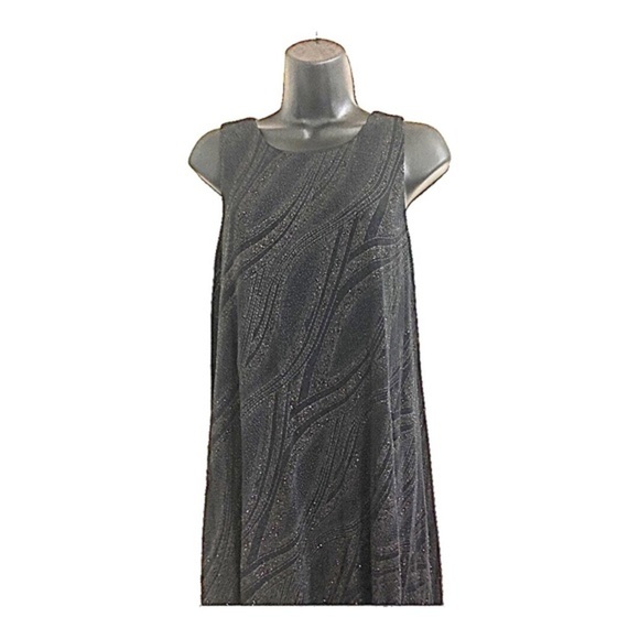 Nine West Beautiful black‎ sequin slinky sleeveless swing tent dress size 10 new - Picture 3 of 16